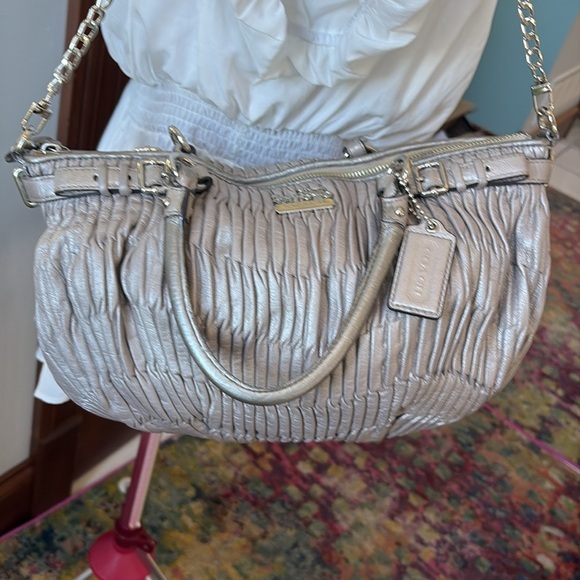 Coach Handbags - Coach  Madison Sophia leather gathered  silver gray  Satchel shoulder bag  18620